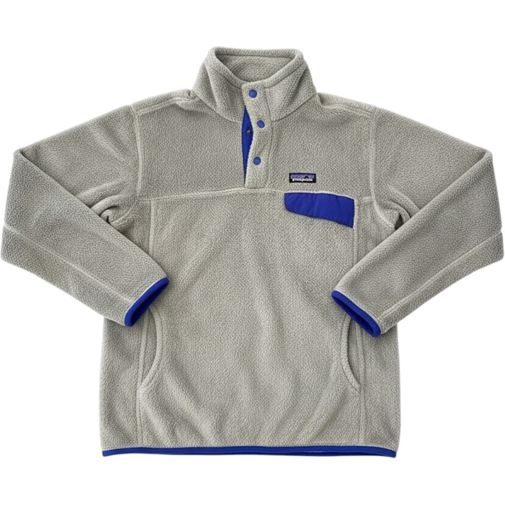 Patagonia Re-Tool Snap-T Fleece Pullover Women Large Grey Blue Synchilla Pocket